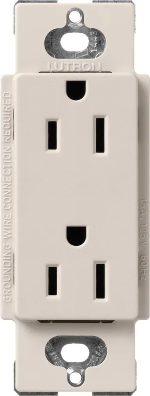 Lutron SCR-15-TP Electrical Socket Duplex Receptacle 15-Amp 125-Volt NEMA 5-15R Satin Taupe Satin Colors Wholesale
