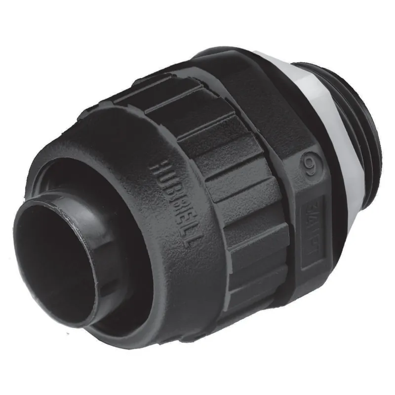 Hubbell-Wiring P050NBKA Liquidtight Straight Connector Black PolyTuff Trending
