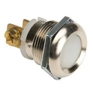 Edwards 694-B Momentary Protruding Center Low Voltage Pushbutton 5/8-Inch Dia Hole 1 NO Black Crafted