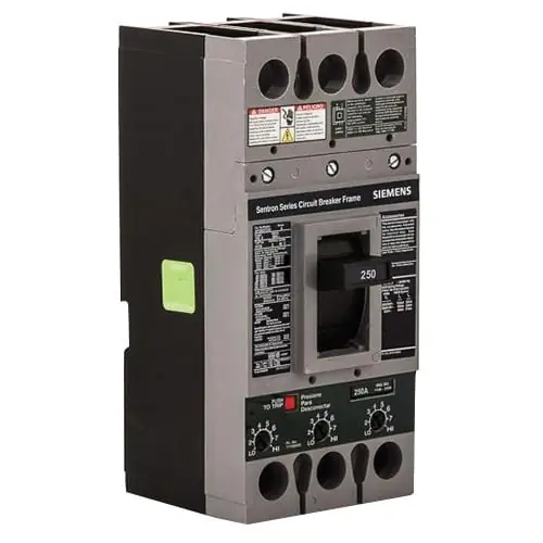 Clearance Siemens HFD63B250 Bolt-On Mount Type HFD6 Low Voltage Molded Case Circuit Breaker 3-Pole 250-Amp 600-Volt AC 500-Volt DC Sentron