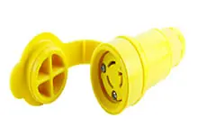 Holiday Sale Woodhead 25W47 3-Wire 2-Pole Polarized Watertite Connector With Locking Blade 125-Volt 15-Amp NEMA L5-15 Yellow Watertite