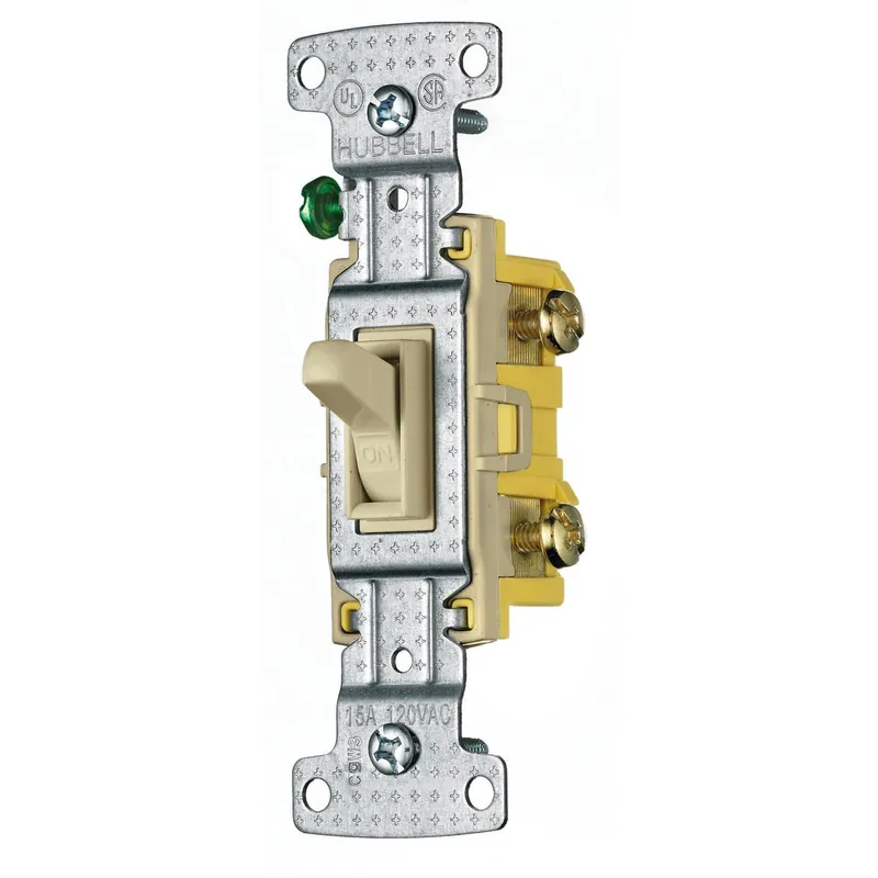 Hubbell-Wiring RS115I 120-Volt AC 15-Amp 1-Pole Toggle Quiet Switch Ivory HomeSelect TradeSelect Discount