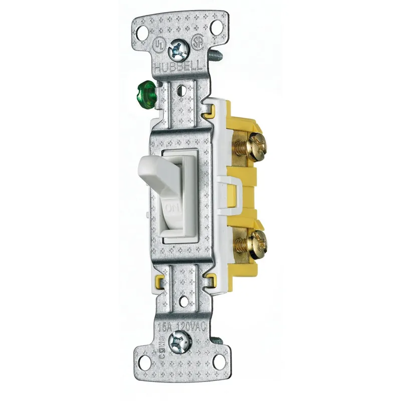 Free Shipping Hubbell-Wiring RS115W 120-Volt AC 15-Amp 1-Pole Toggle Quiet Switch White HomeSelect TradeSelect