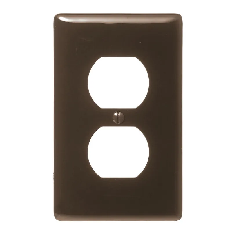 Hubbell-Wiring NP8 Nylon Screw Mount Standard Size 1-Gang Wallplate 1-Duplex Receptacle Brown Special Discount