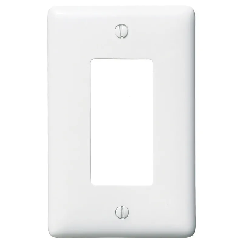 Hubbell-Wiring NP26W Nylon Screw Mount Standard Size 1-Gang Decorator Wallplate 1-Decorator White HomeSelect netSELECT Direct From Factory