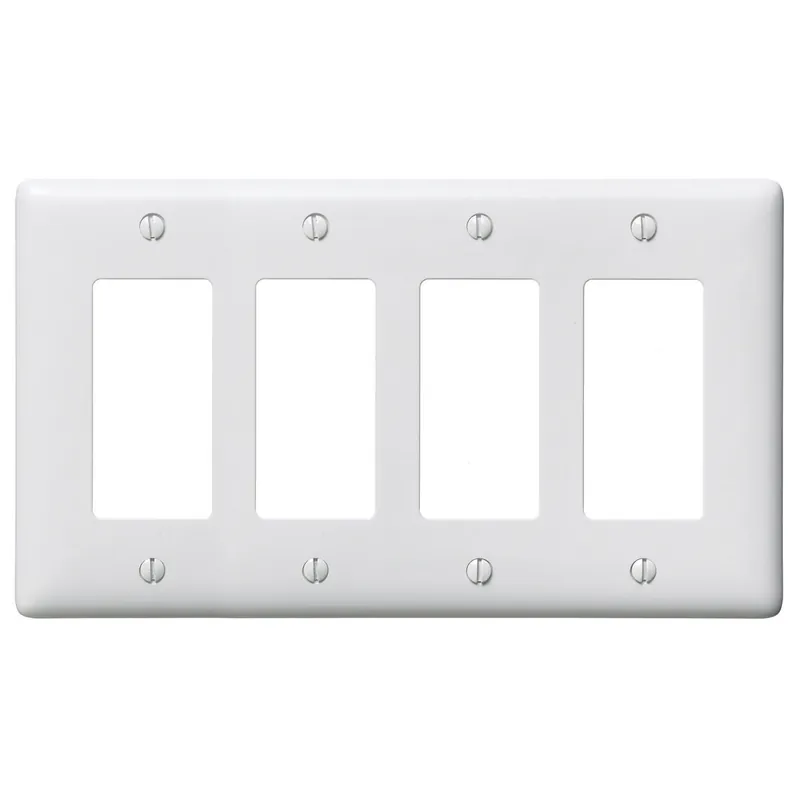 Don’t Miss Out Hubbell-Wiring NP264W Nylon Screw Mount Standard Size 4-Gang Decorator Wallplate 4-Decorator White HomeSelect netSELECT