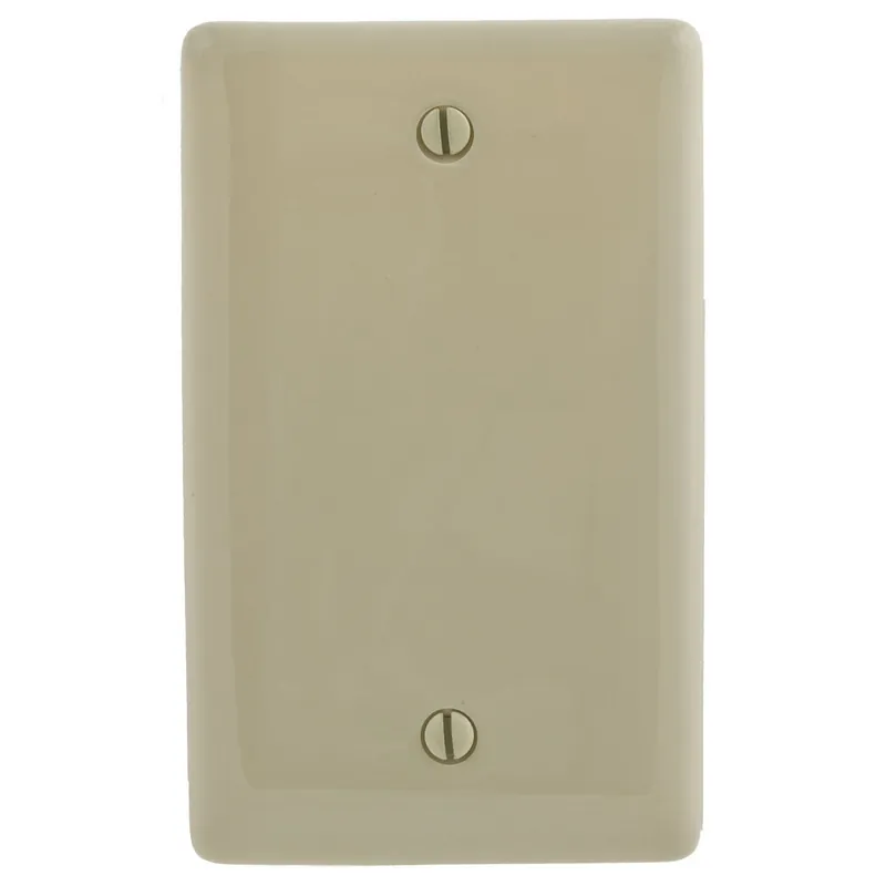 Hubbell-Wiring NP13I Nylon Box Mount Standard Size 1-Gang Blank Wallplate Ivory Direct From Factory