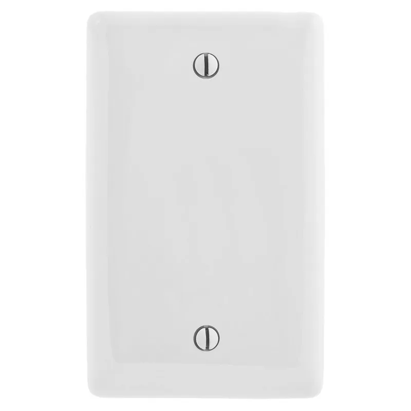 Hubbell-Wiring NP13W Nylon Box Mount Standard Size 1-Gang Blank Wallplate White Final Sale