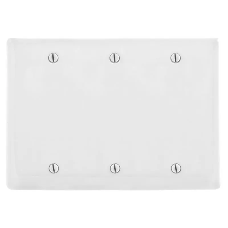 Hubbell-Wiring NP33W Nylon Standard Size 3-Gang Blank Wallplate White HomeSelect Place Order