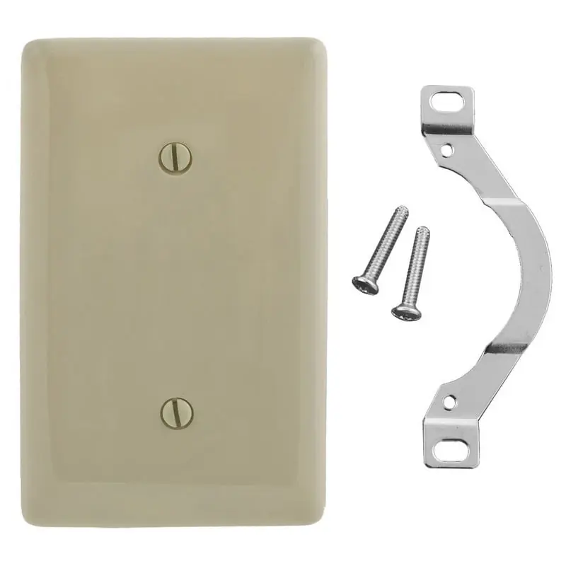Original Hubbell-Wiring NP14I Nylon Screw Mount Standard Size 1-Gang Blank Wallplate Ivory Kellems