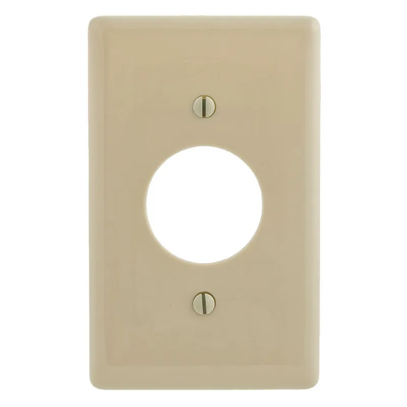 Hubbell-Wiring NP7I Nylon Screw Mount Standard Size Twist Lock 1-Gang Wallplate Ivory Genuine