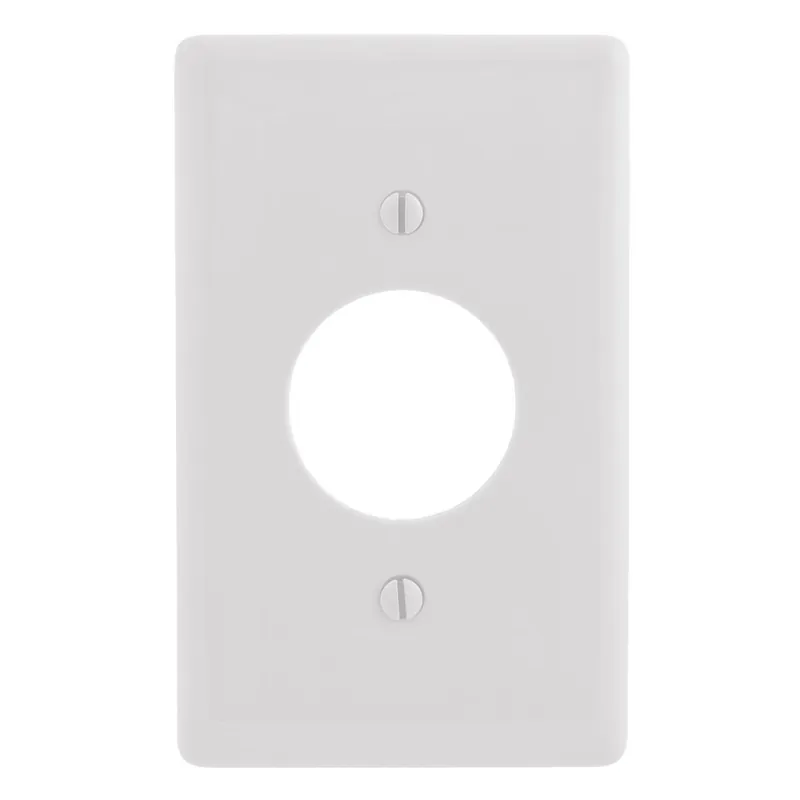 Hubbell-Wiring NP7W Nylon Screw Mount Standard Size Curved Corner 1-Gang Wallplate 1-Single Receptacle White HomeSelect Twist Lock Limited Edition