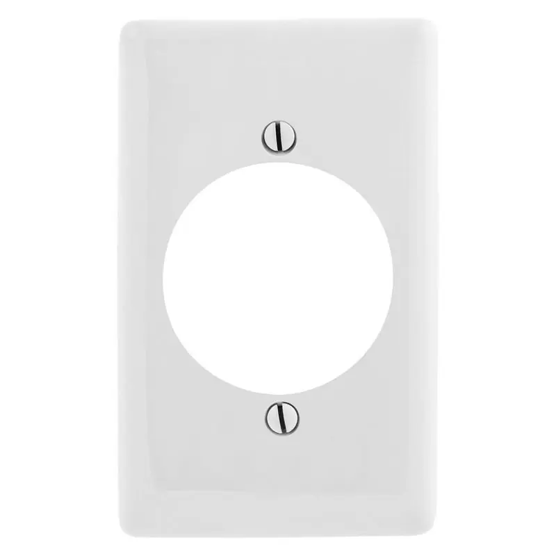 Hubbell-Wiring NP724W Nylon Screw Mount Standard Size 1-Gang Wallplate 1-Single Receptacle White Twist-Lock Price Cut