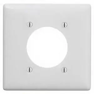 Hubbell-Wiring NP703W Nylon Screw Mount Standard Size Curved Corner 2-Gang Wallplate 2-Single Receptacle White HomeSelect Exclusive