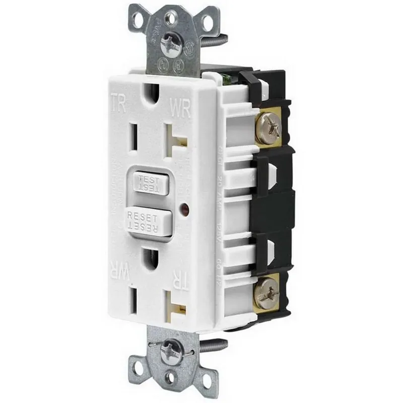 Hubbell-Wiring GFTR20W Commercial Grade Tamper-Resistant GFCI Receptacle With LED Indicator 20-Amp 120-Volt AC NEMA 5-20R White Next Day Delivery
