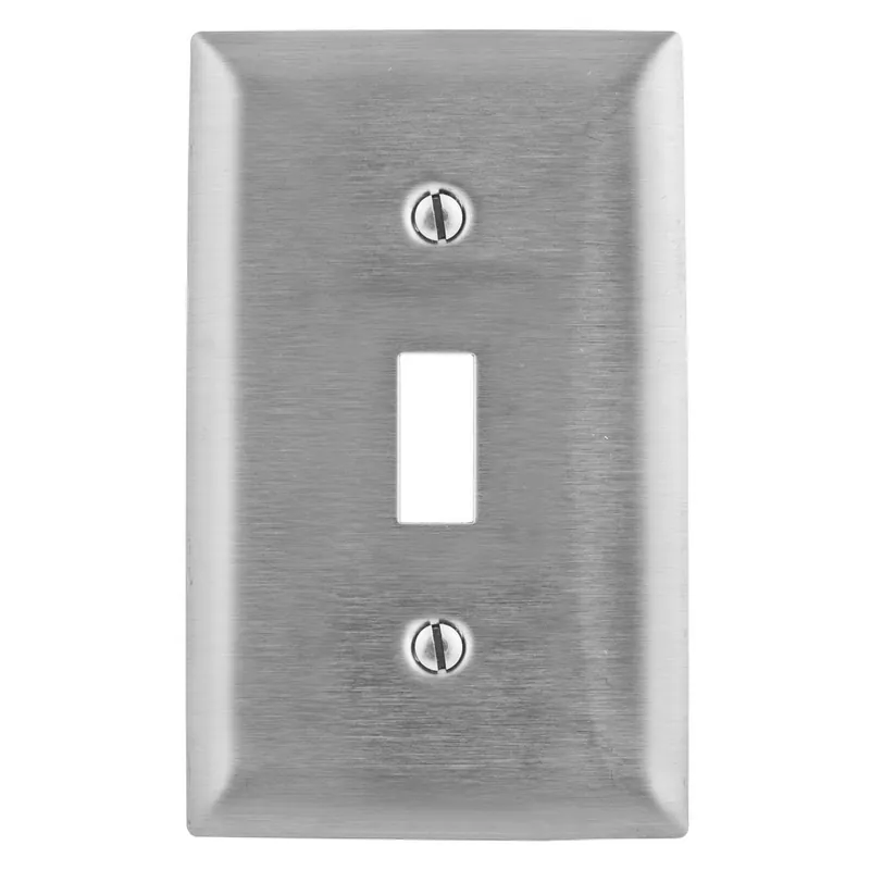 Hubbell-Wiring SS1 302/304 Stainless Steel Screw Mount Standard Size 1-Gang Switch Wallplate 1-Toggle Switch HomeSelect Order Now