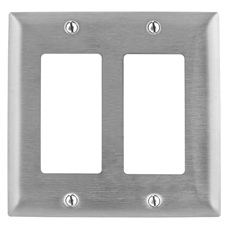 Editor’s Pick Hubbell-Wiring SS262 302/304 Stainless Steel Standard Size 2-Gang Wallplate 2-Decorator Stainless Steel HomeSelect
