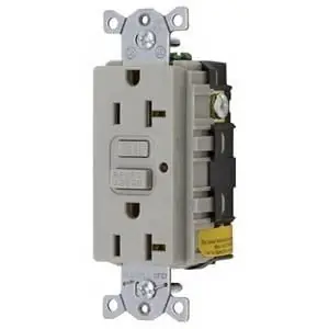 Hubbell-Wiring GF20GYLA Commercial Grade GFCI Duplex Receptacle With LED Indicator 20-Amp 125-Volt AC NEMA 5-20R Gray Circuit Guard Discount
