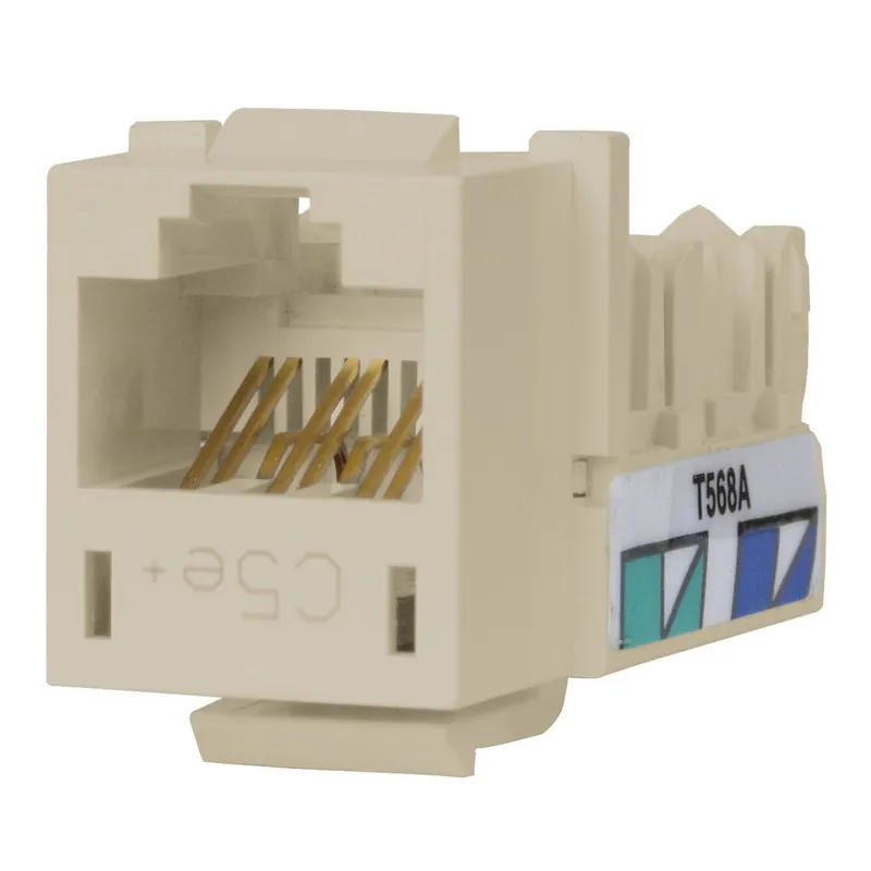 Hubbell-Wiring HXJ5EOW 8P8C Category 5e 1-Port Universal Standard Size+D12813 Telephone/Data Modular Jack Office White Xcelerator Speedgain Top Rated