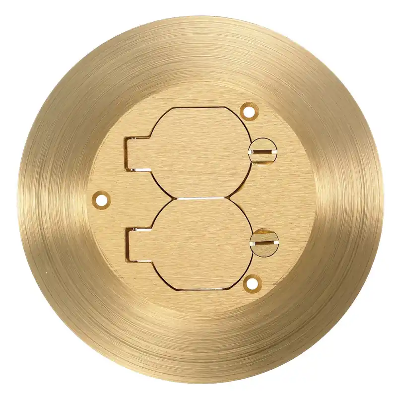 Special Offer Hubbell-Wiring SF3925 Brass Combination Floor Box Cover With Flange 6.25-Inch Dia