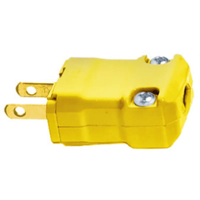 Hubbell-Wiring HBL5866VY 2-Wire 2-Pole Polarized Straight Blade Plug 125-Volt 1-Phase 15-Amp NEMA 1-15P Yellow Valise Low Price