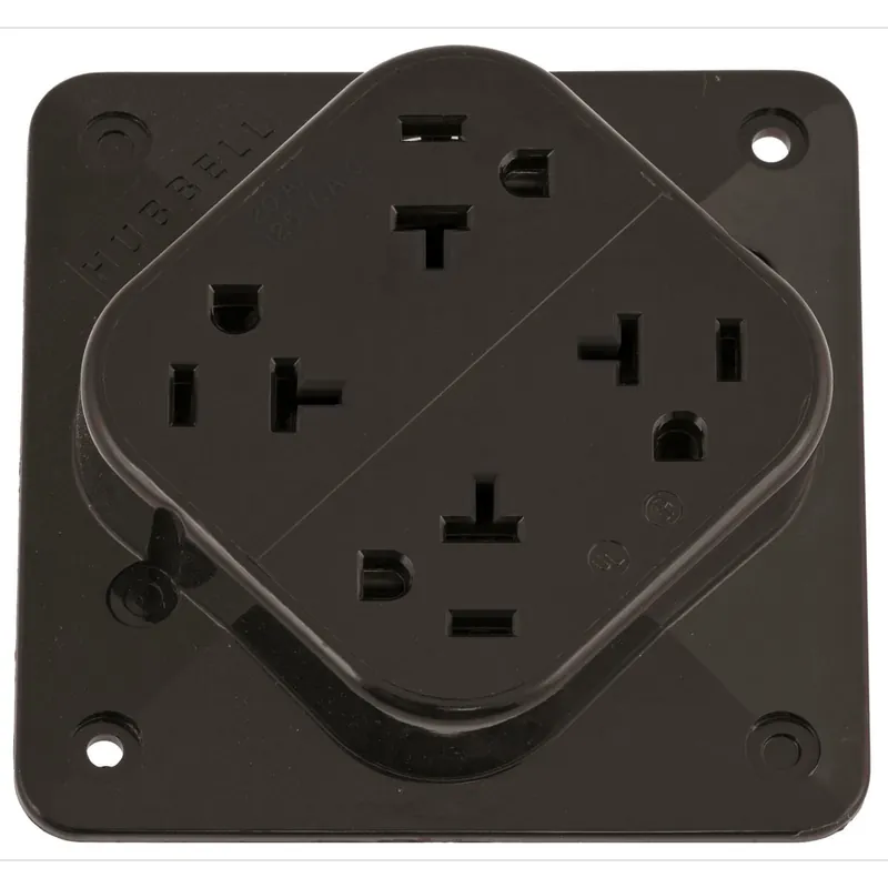 Hubbell-Wiring HBL420 Specification Grade Heavy-Duty Straight Blade Quad Receptacle 20-Amp 125-Volt NEMA 5-20R Brown 4-PLEX Direct From Factory