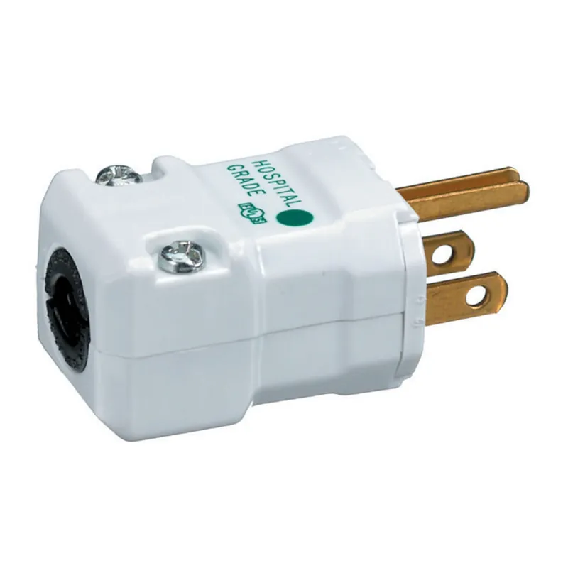 Crafted Hubbell-Wiring HBL8115V 3-Wire 2-Pole Polarized Hospital Grade Straight Blade Plug 125-Volt 15-Amp NEMA 5-15P White Valise