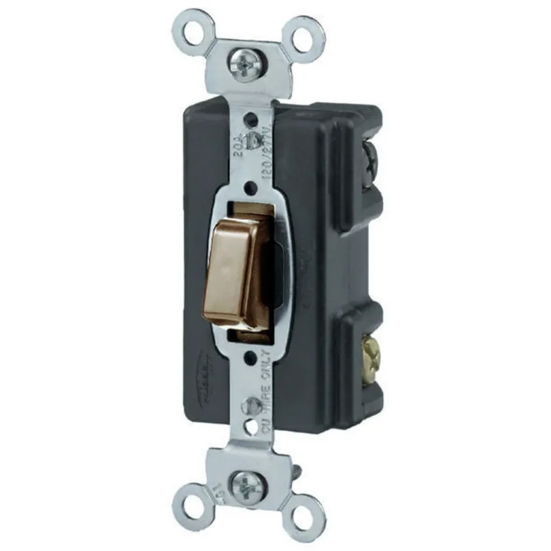 In Demand Hubbell-Wiring HBL1281 Standard Type Specification Grade Special Purpose Pushbutton Switch SPST Toggle Actuator Brown PresSwitch