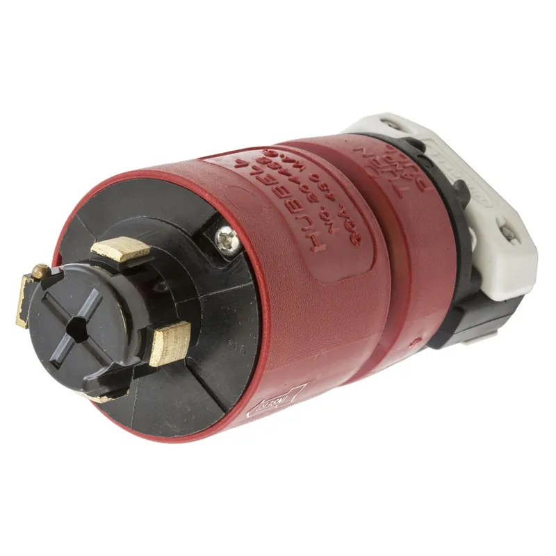 Hubbell-Wiring HBL20445B 4-Wire 3-Pole Locking Plug 480-Volt AC 3-Phase 30-Amp Black Hubbellock Bulk Order