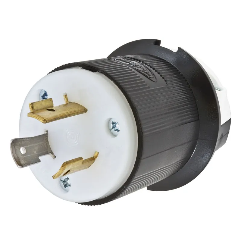 Hubbell-Wiring HBL2331 3-Wire 2-Pole Extra Heavy-Duty Locking Plug 277-Volt AC 20-Amp Black/White Insulgrip Twist-Lock Free Delivery