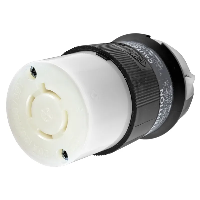 Hubbell-Wiring HBL2443 4-Wire 4-Pole Heavy-Duty Industrial Female Connector Body 120/208-Volt AC 3-Phase 20-Amp NEMA L18-20R Black/White Twist-Lock Fast Shipping