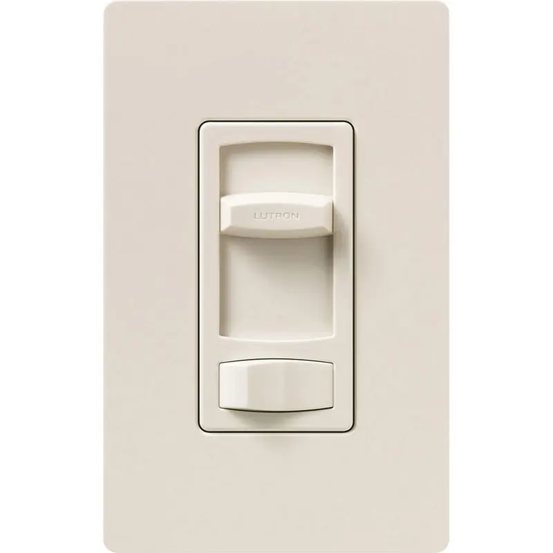 Lutron CT-603P-LA 120-Volt AC 3-Pole 3-Way Preset Slide Wallbox Dimmer Light Almond Skylark Contour Certified