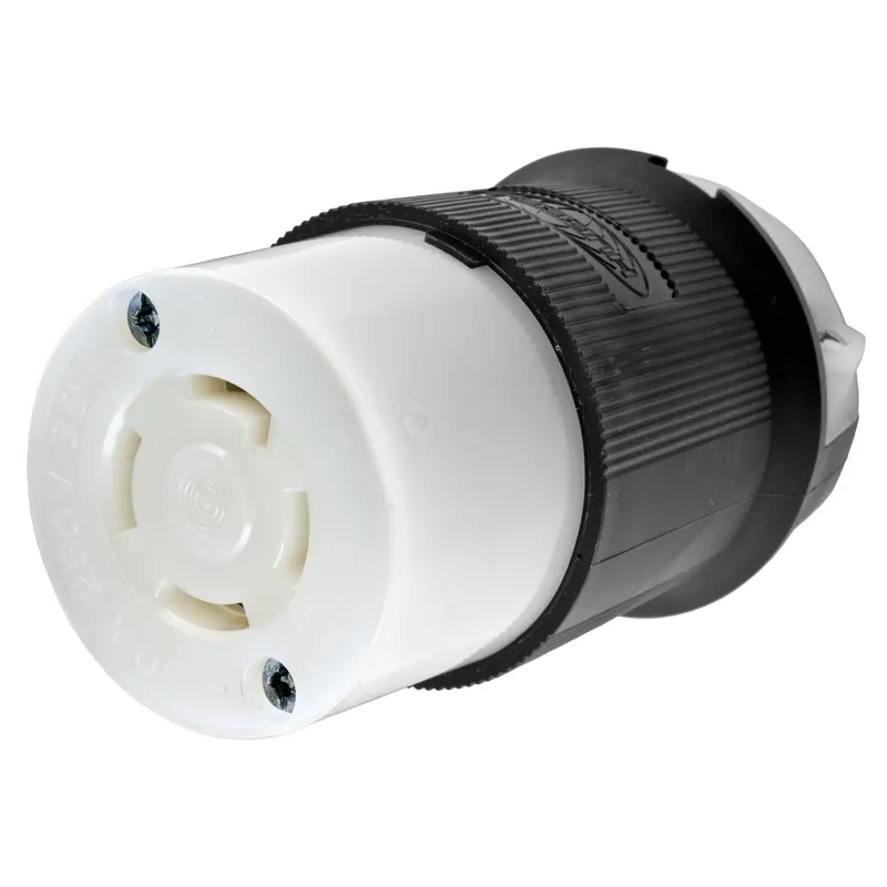 Big Sale Hubbell-Wiring HBL2723 4-Wire 3-Pole Polarized Connector Body 250-Volt AC 3-Phase 30-Amp NEMA L15-30R Black/White Twist-Lock Insulgrip
