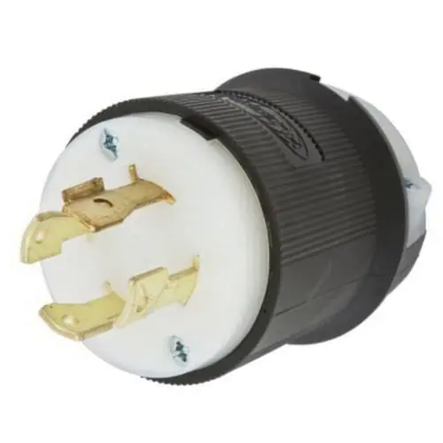 Direct From Factory Hubbell-Wiring HBL2741 4-Wire 3-Pole Insulgrip Twist-Lock Plug 600-Volt AC 30-Amp Black/White Twist-Lock
