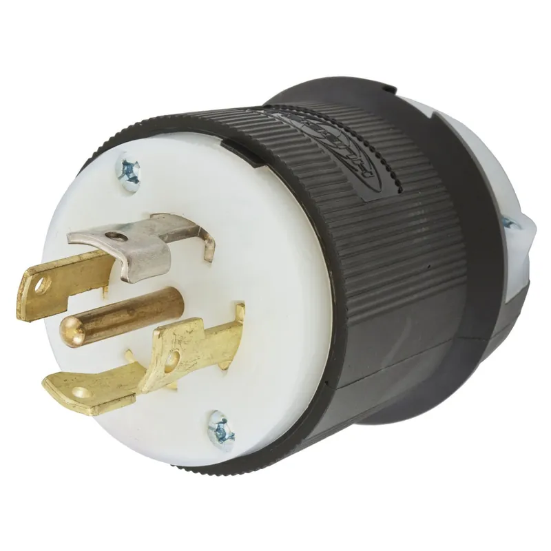 Hubbell-Wiring HBL2821 5-Wire 4-Pole Insulgrip Twist-Lock Plug 277/480-Volt AC 30-Amp Black/White Twist-Lock Genuine