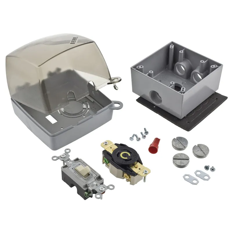 Big Sale Hubbell-Wiring HBLPKL520 3-Wire 2-Pole Pool Pump Receptacle Kit 15-Amp Gray Twist-Lock