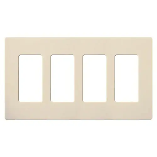 Bargain Lutron SC-4-ES Polycarbonate Device Mount Designer Style Standard Size 4-Gang Screwless Wallplate 4-Dimmer Switch Eggshell Claro Satin Colors