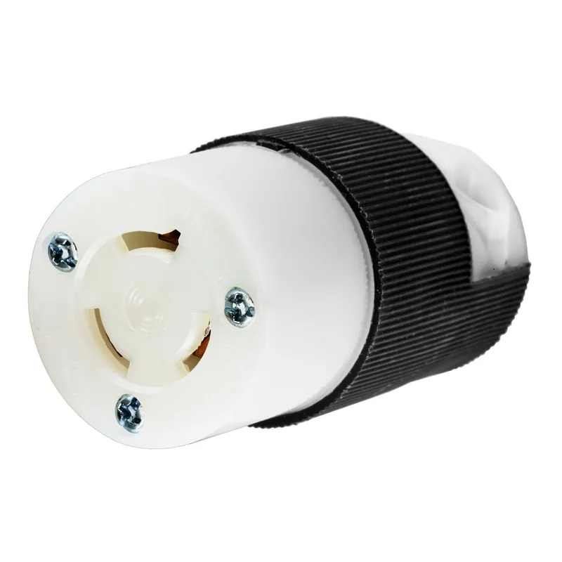 Fan Favorite Hubbell-Wiring HBL4579C 3-Wire 2-Pole Insulgrip Twist-Lock Connector 250-Volt AC 15-Amp Black/White Twist-Lock