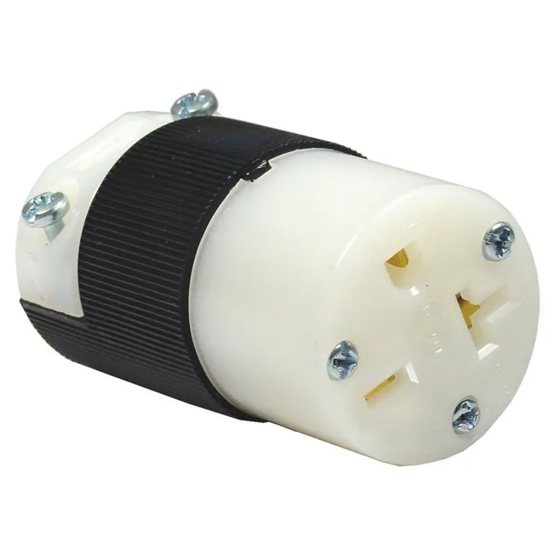 Hubbell-Wiring HBL5469C 3-Wire 2-Pole Polarized Straight Blade Connector 250-Volt 20-Amp NEMA 6-20R Black/White Insulgrip Special Offer