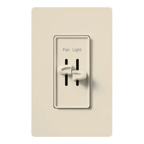Shop Now Lutron S2-LFSQ-LA 120-Volt AC at 60-Hz 1.5-Amp 1-Pole 3-Speed Quiet Fan Control And Dimmer Light Almond Skylark