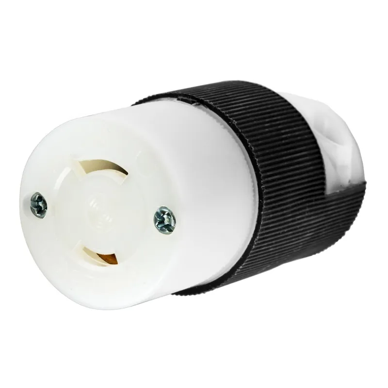 Big Sale Hubbell-Wiring HBL7506C 2-Wire 2-Pole Heavy-Duty Industrial Locking Connector 125-Volt AC 15-Amp Black/White Insulgrip Twist-Lock
