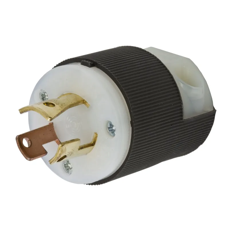 Hubbell-Wiring HBL7567C 3-Wire 3-Pole Non-NEMA Industrial Grade Non-Shrouded Locking Plug 125/250-Volt 10-Amp at 125-Volt 15-Amp at 250-Volt Black/ Budget