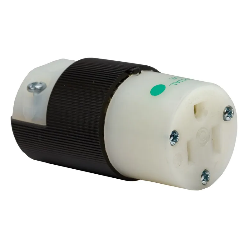 Hubbell-Wiring HBL8219C 3-Wire 2-Pole Hospital Grade Straight Blade Connector 125-Volt AC 15-Amp Black/White Affordable