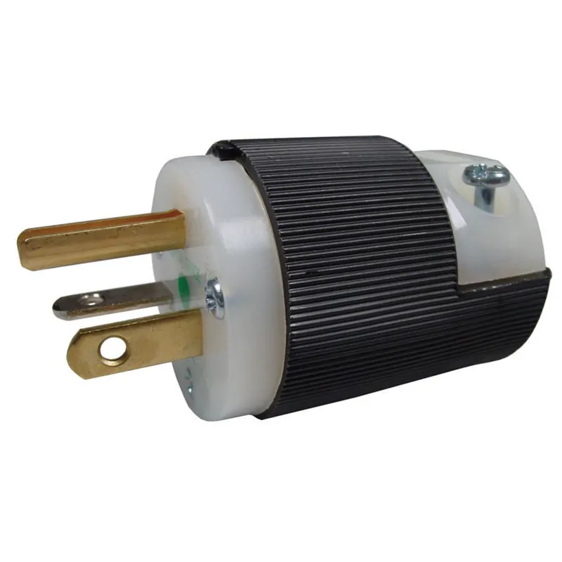 Hubbell-Wiring HBL8315C 3-Wire 2-Pole Insulation Grip Hospital Grade Straight Blade Plug 125-Volt AC 20-Amp Black/White Price Drop