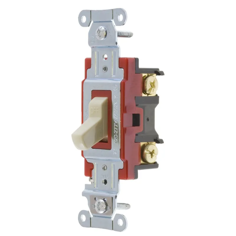 No Minimum Order Hubbell-Wiring 1222I 120/277-Volt AC 20-Amp 2-Pole Heavy-Duty Industrial Grade Toggle Quiet Switch Ivory Hubbell-Pro