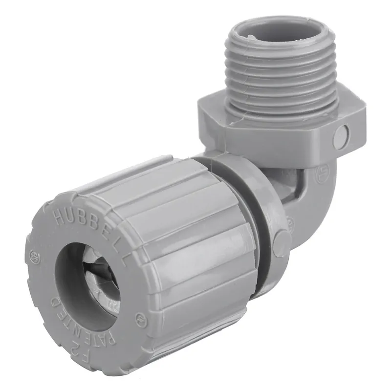 Hubbell-Wiring NHC1022CR Form F2 90-Degree Cord Connector 1/2-Inch 0.25 - 0.38-Inch Popular