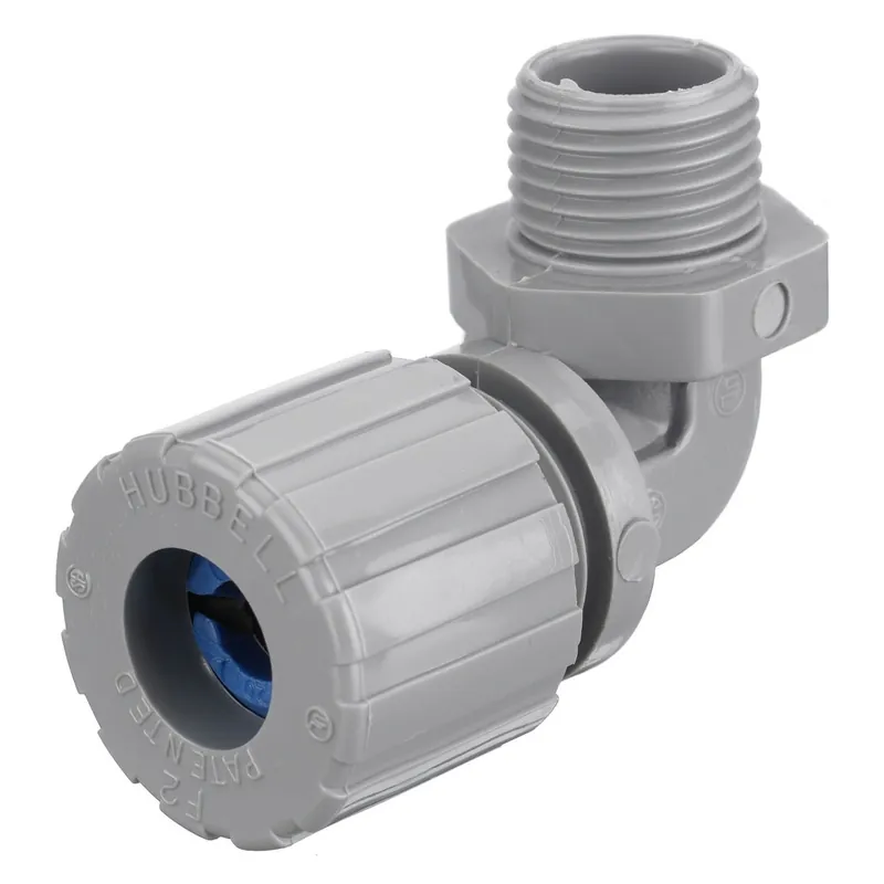 Hubbell-Wiring NHC1023CR Nylon Form F2 Standard Duty Straight 90-Degree Cord Connector 1/2-Inch MNPT 0.38 - 1/2-Inch Gray and Blue Color Code Kelle Exclusive