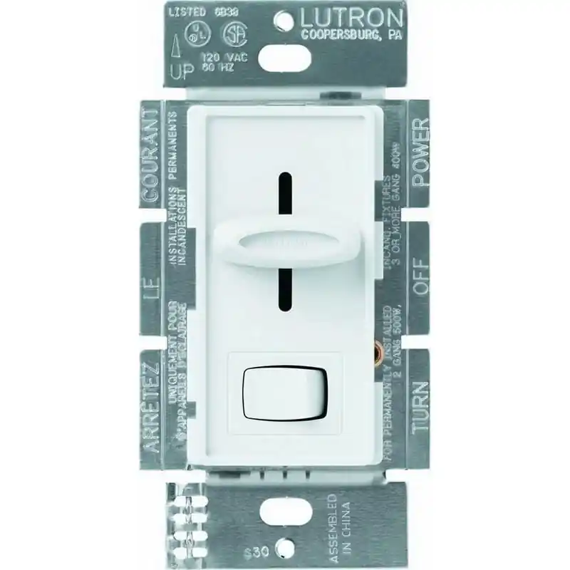 Lutron S-600P-WH 120-Volt at 60-Hz 1-Pole Preset Dimmer White Skylark Bulk Order