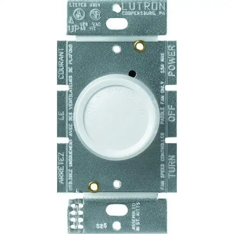 Best Seller Lutron FSQ-2F-WH 120-Volt AC at 60-Hz 1.5-Amp 1-Pole 3-Speed Quiet Fan Control With Knob White