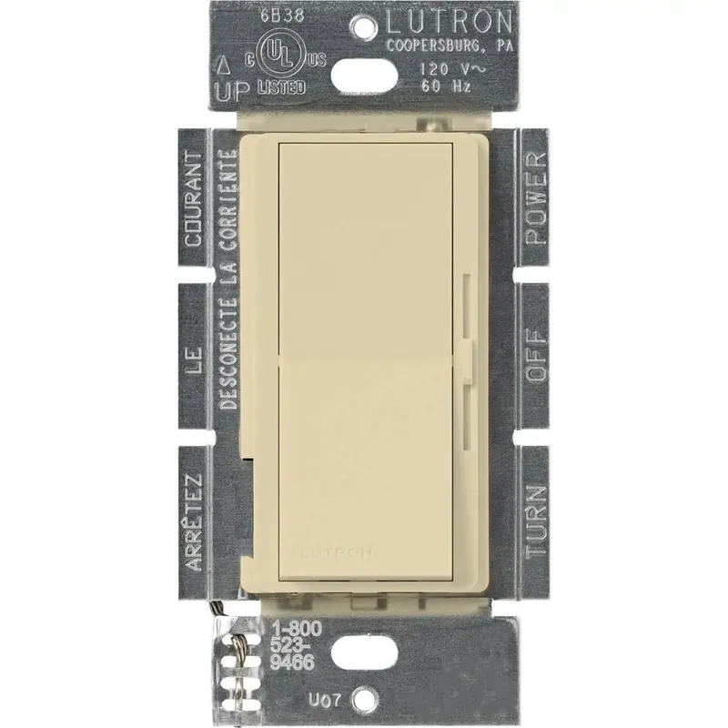Lutron DVFSQ-F-IV 120-Volt AC at 60-Hz 1-Pole 3-Way Quiet 3-Speed Fan Speed Control Ivory Diva Today Only